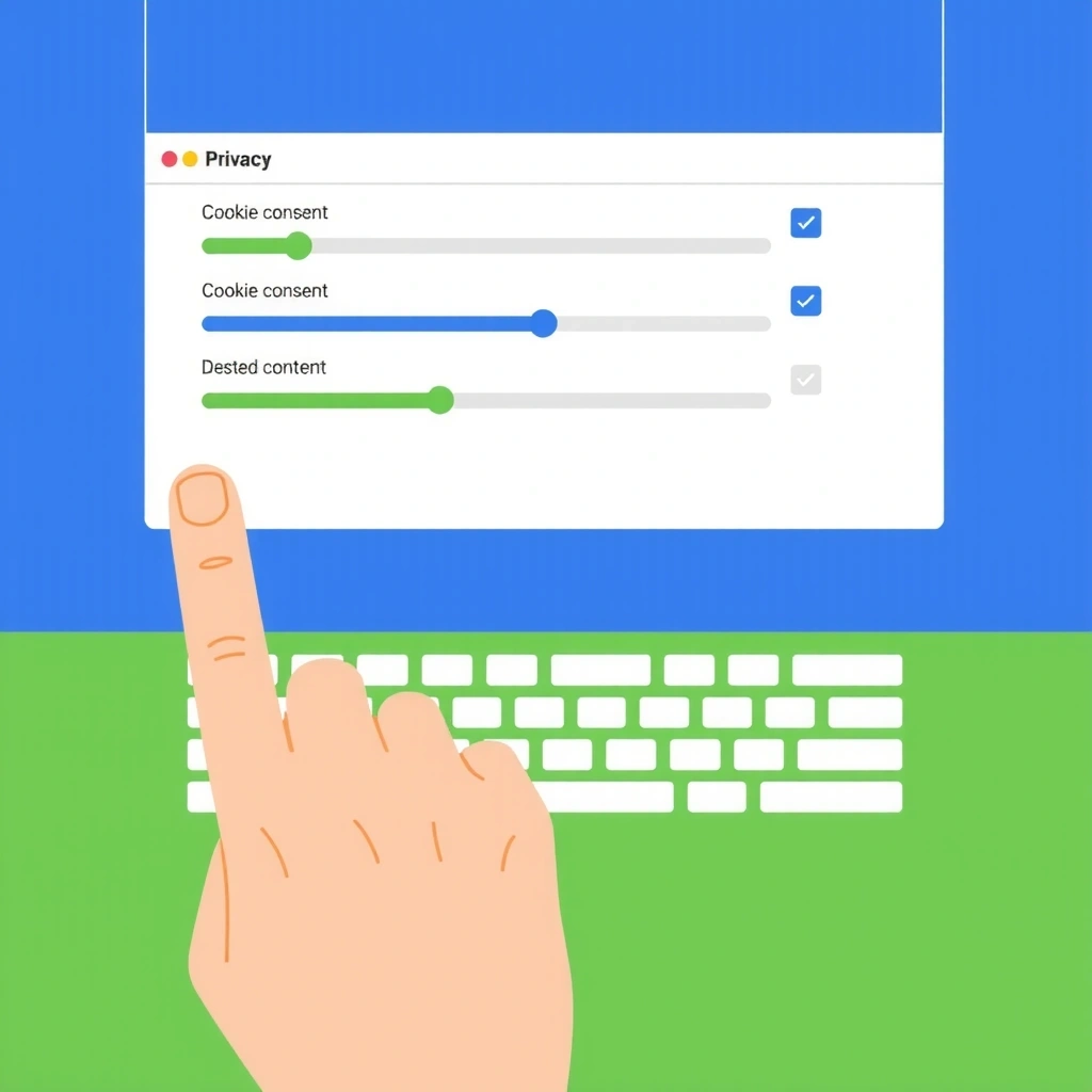 Ilustrace nastavení soukromí a ovládání cookies